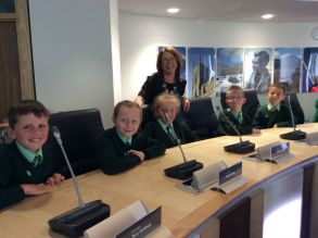 St. Teresa\'s P.S attend Green Flag Reception